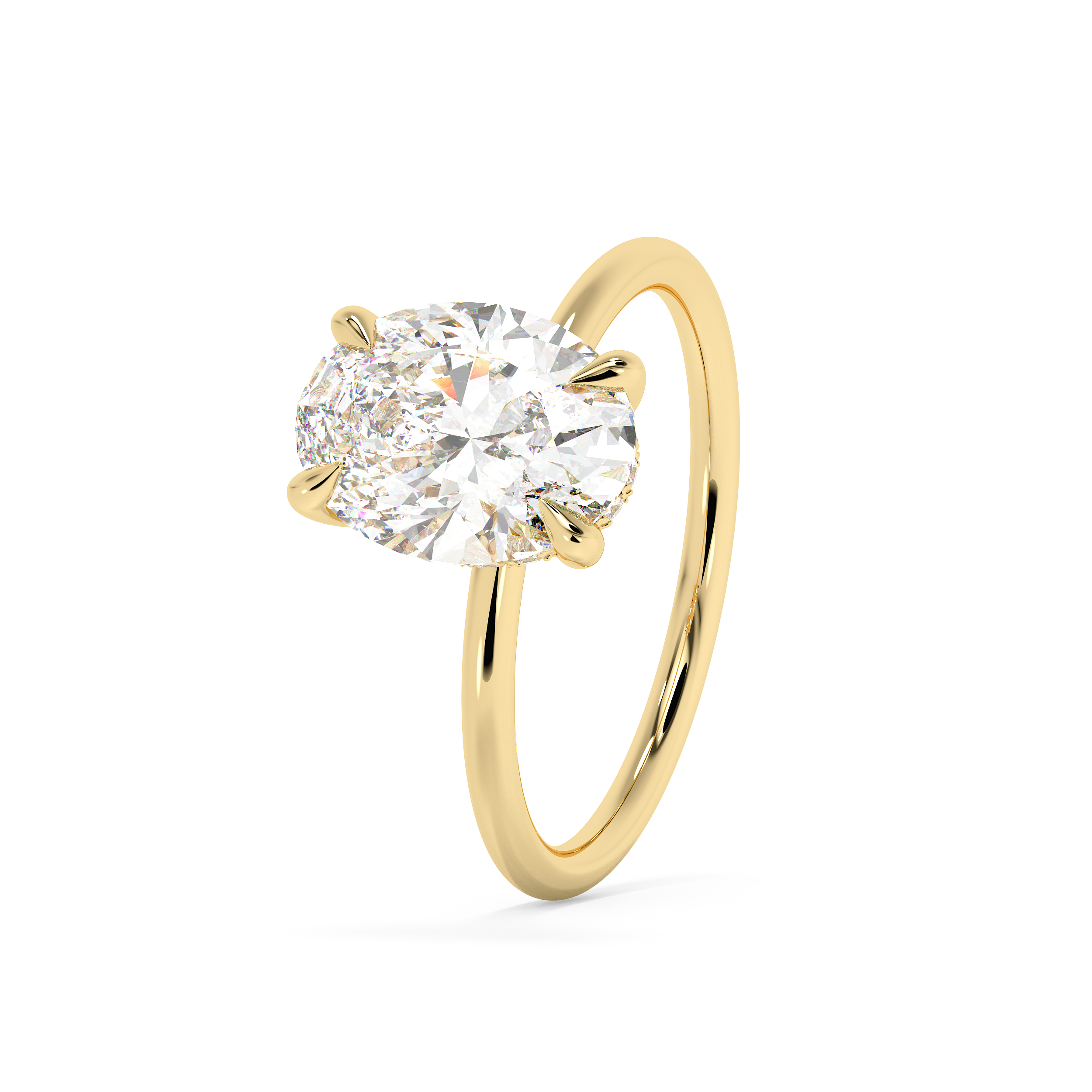 Emerald Solitaire Lab Grown Diamond Engagement Ring