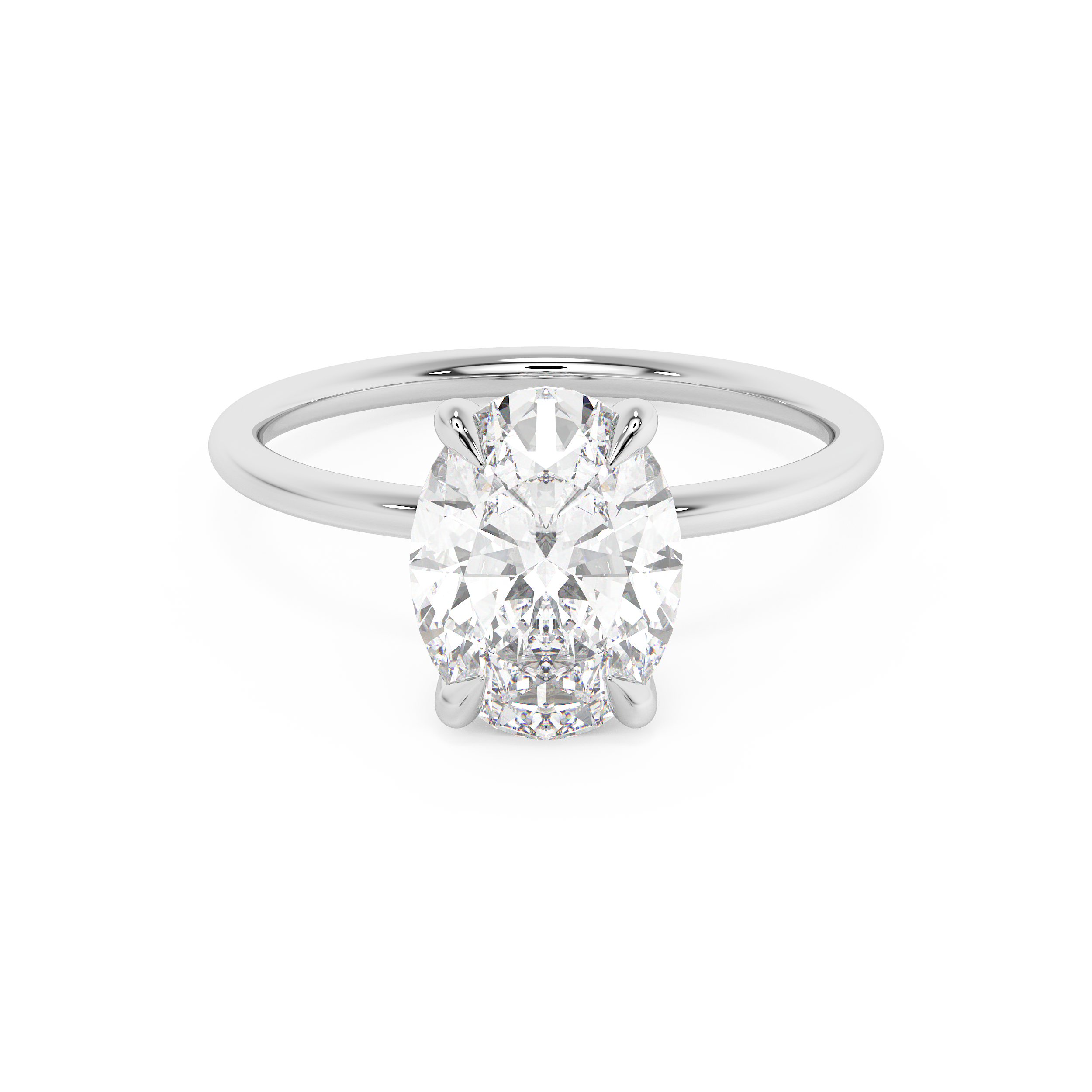 Emerald Solitaire Lab Grown Diamond Engagement Ring
