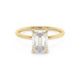 Emerald Solitaire Lab Grown Diamond Engagement Ring
