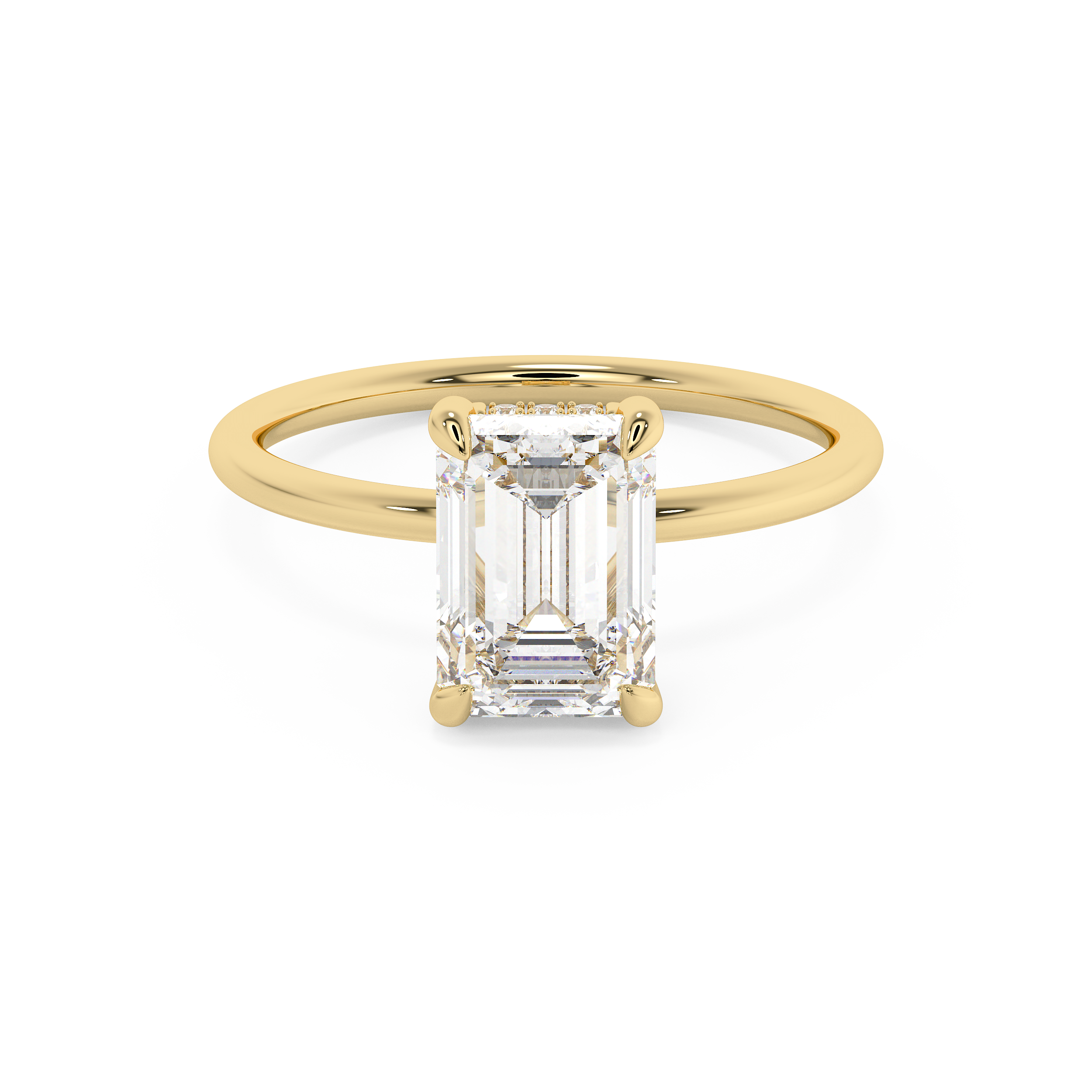 Emerald Solitaire Lab Grown Diamond Engagement Ring