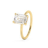 Emerald Solitaire Lab Grown Diamond Engagement Ring