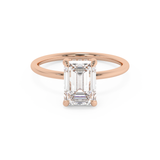 Emerald Solitaire Lab Grown Diamond Engagement Ring