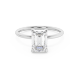 Emerald Solitaire Lab Grown Diamond Engagement Ring