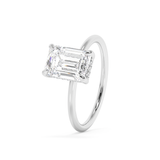 Emerald Solitaire Lab Grown Diamond Engagement Ring