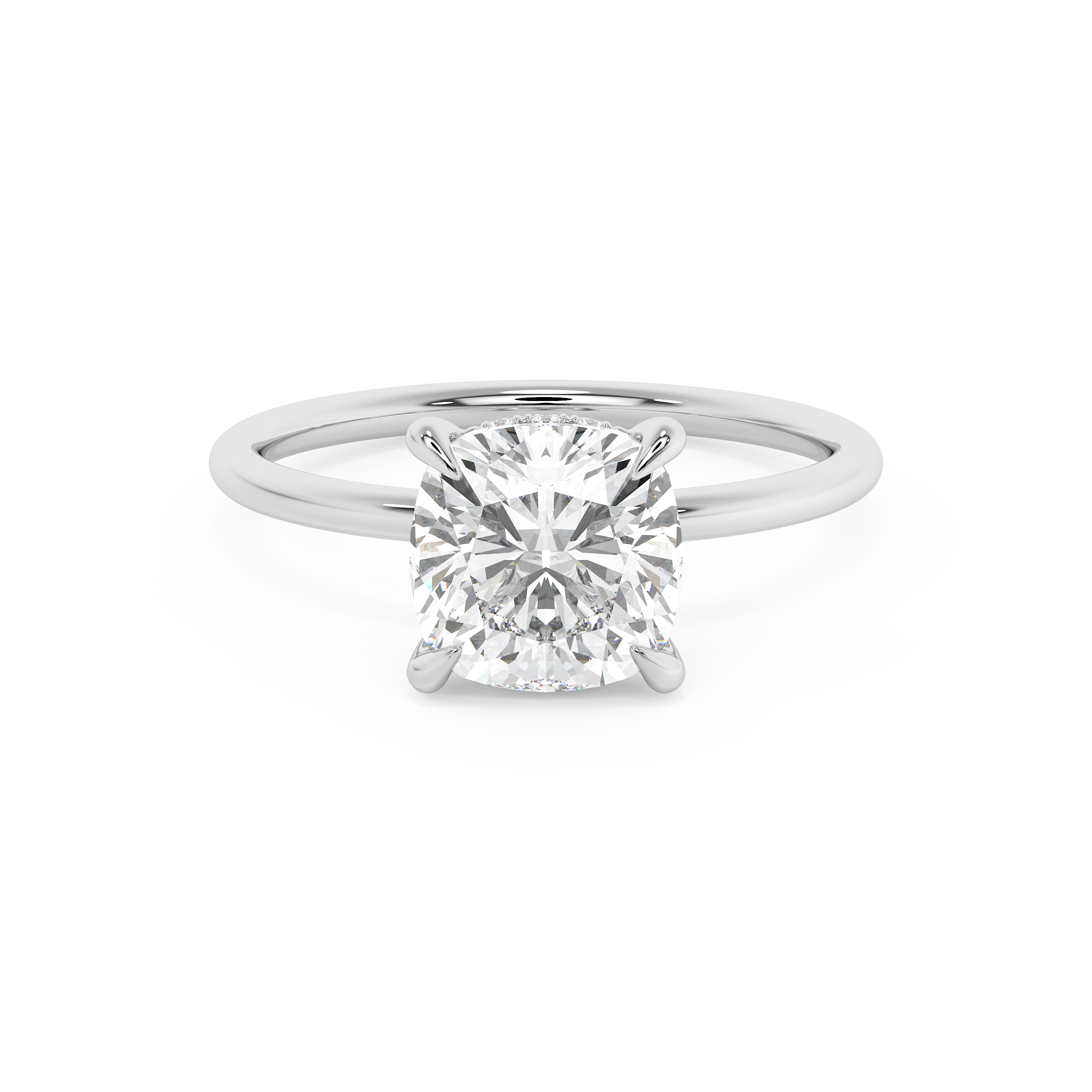 Emerald Solitaire Lab Grown Diamond Engagement Ring