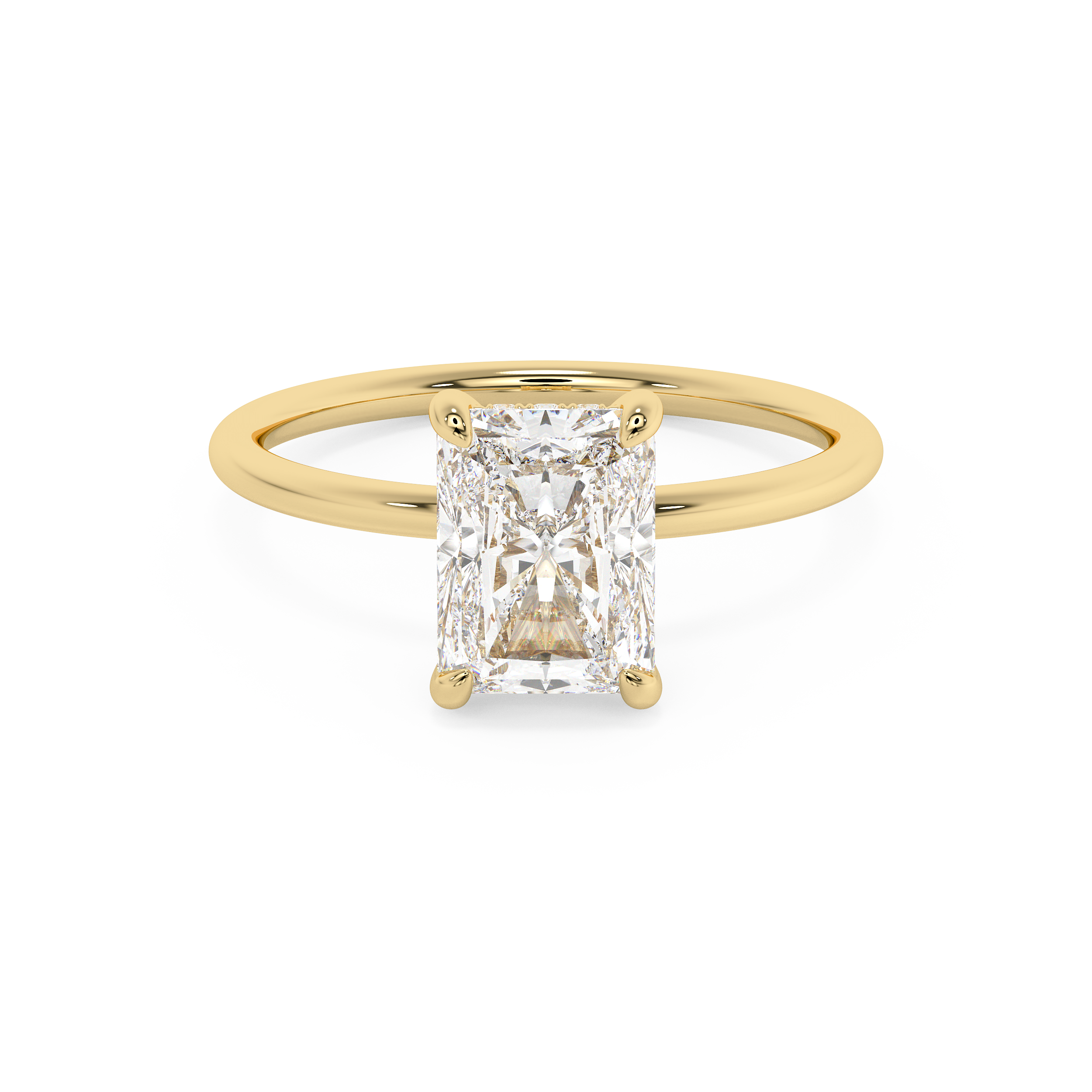 Emerald Solitaire Lab Grown Diamond Engagement Ring