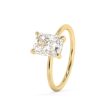 Emerald Solitaire Lab Grown Diamond Engagement Ring