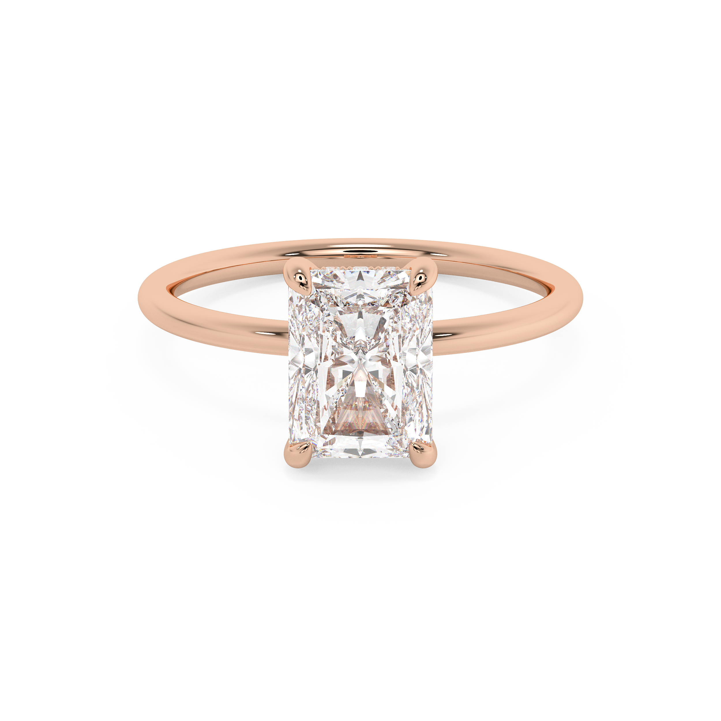 Emerald Solitaire Lab Grown Diamond Engagement Ring