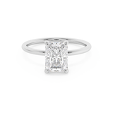 Emerald Solitaire Lab Grown Diamond Engagement Ring
