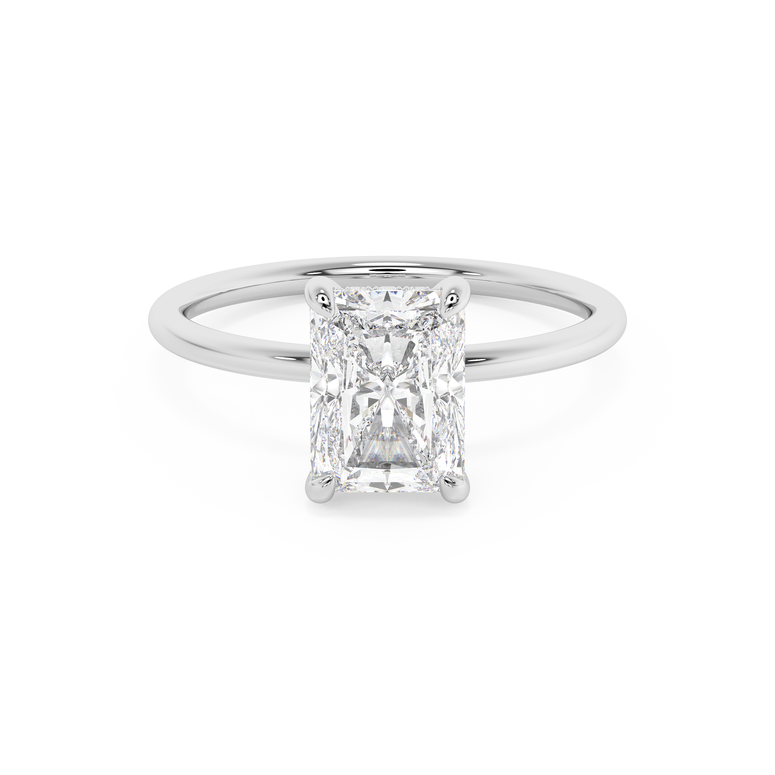 Emerald Solitaire Lab Grown Diamond Engagement Ring