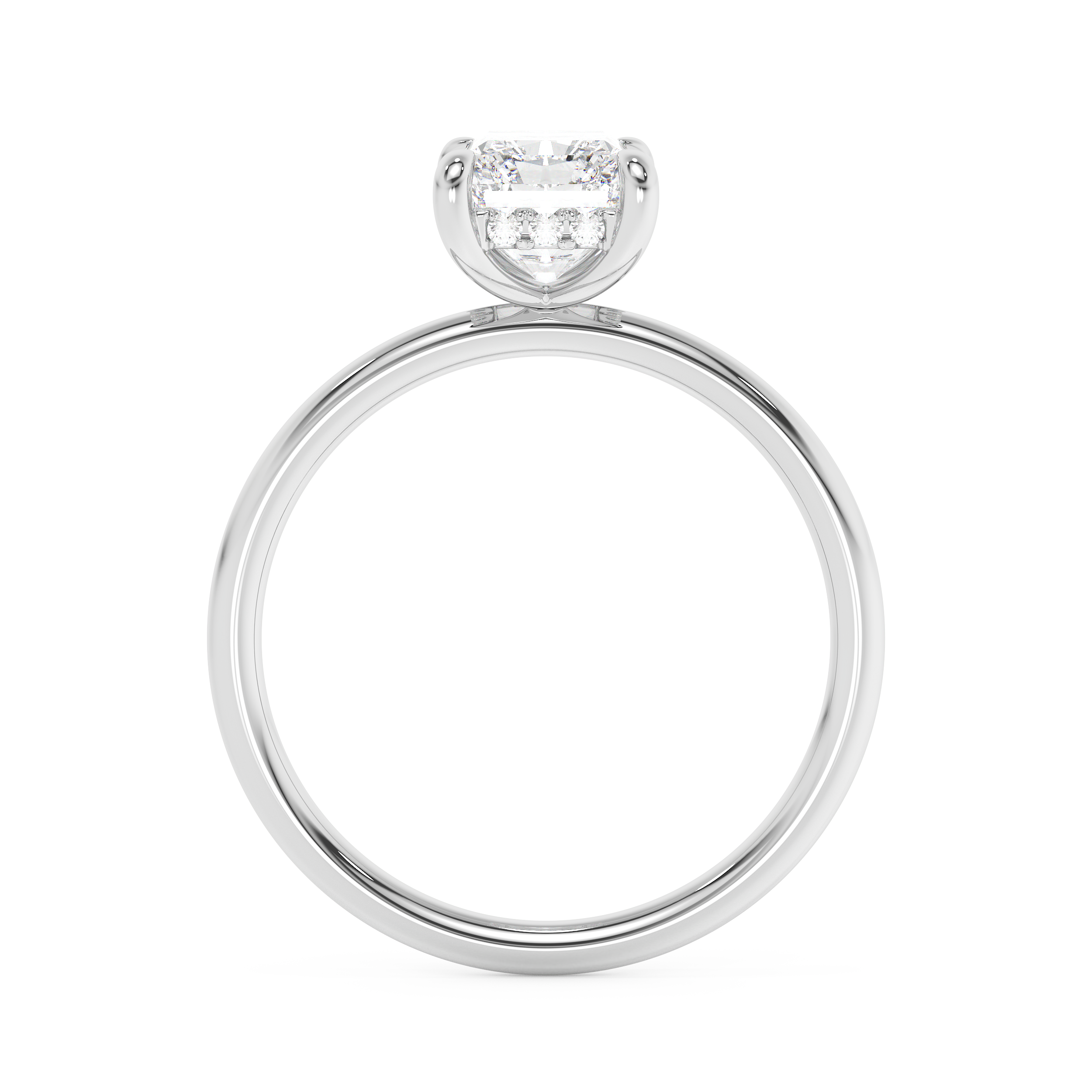 Emerald Solitaire Lab Grown Diamond Engagement Ring