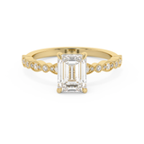 Emerald Solitaire Lab Grown Diamond Engagement Ring