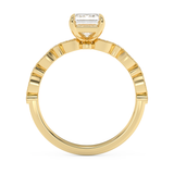 Emerald Solitaire Lab Grown Diamond Engagement Ring