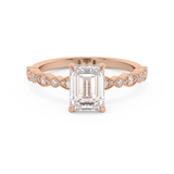 Emerald Solitaire Lab Grown Diamond Engagement Ring