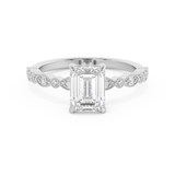 Emerald Solitaire Lab Grown Diamond Engagement Ring