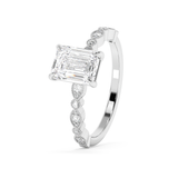 Emerald Solitaire Lab Grown Diamond Engagement Ring
