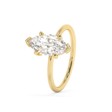Emerald Solitaire Lab Grown Diamond Engagement Ring