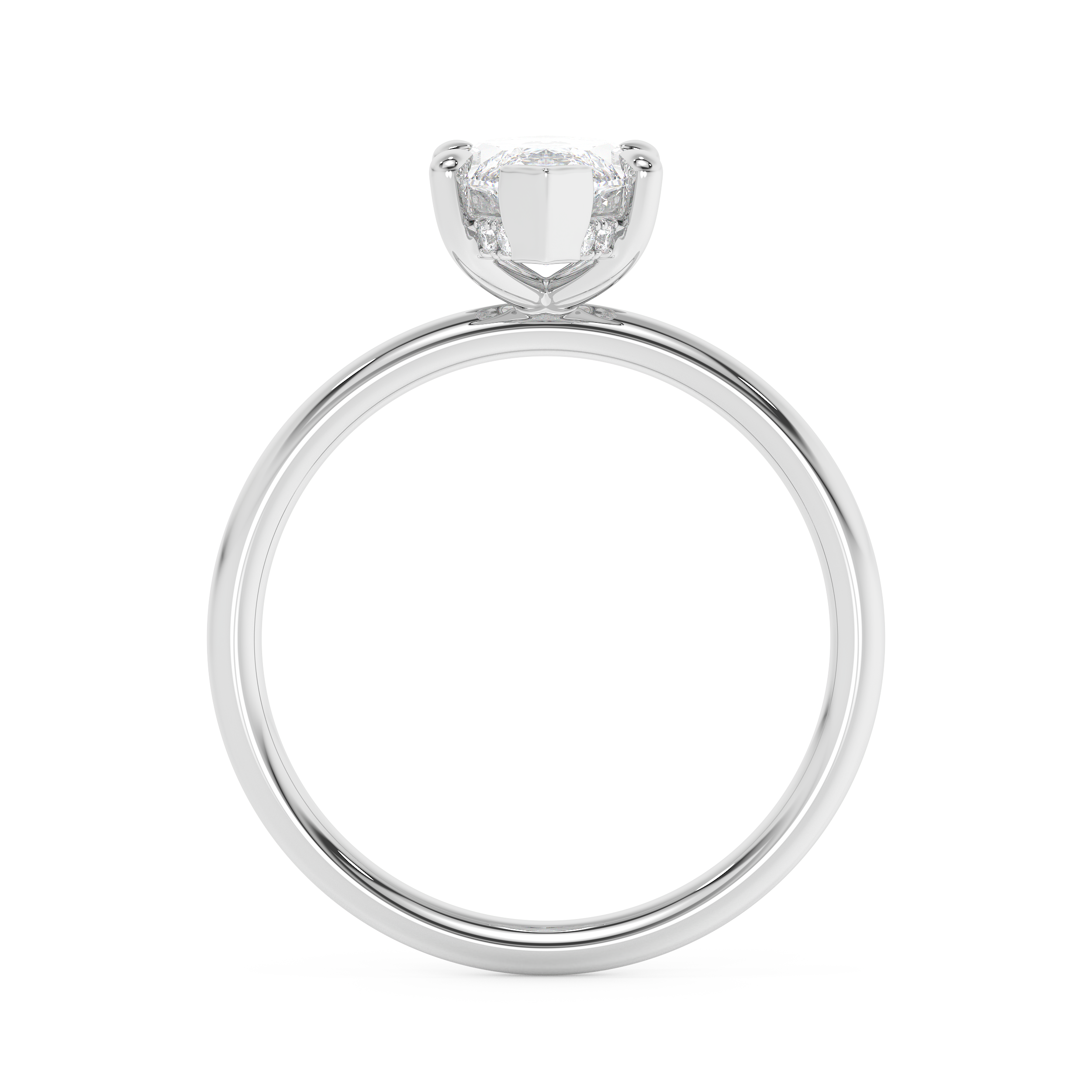 Emerald Solitaire Lab Grown Diamond Engagement Ring