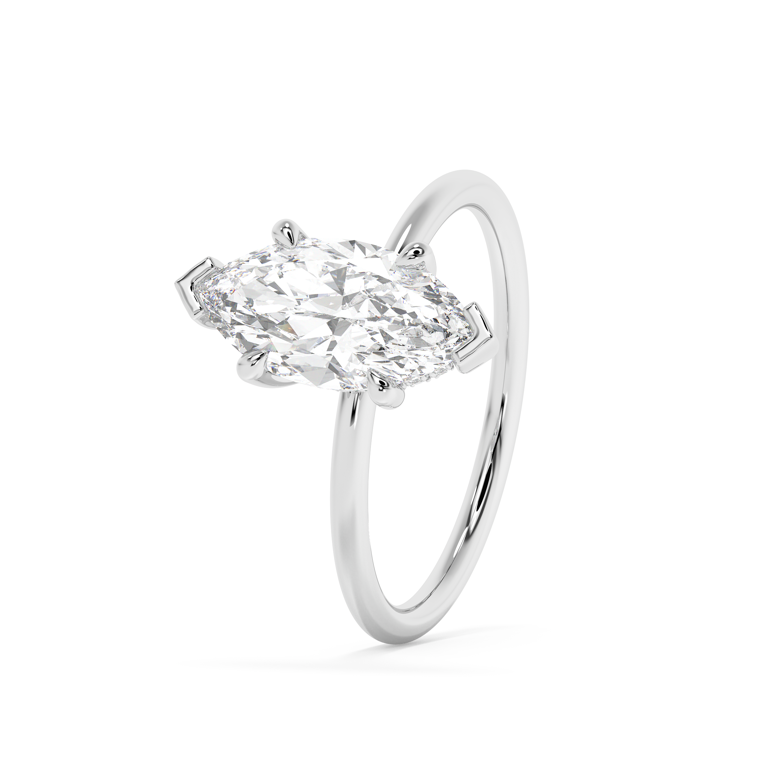 Emerald Solitaire Lab Grown Diamond Engagement Ring