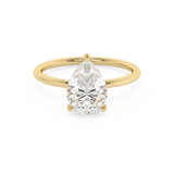 Emerald Solitaire Lab Grown Diamond Engagement Ring