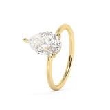 Emerald Solitaire Lab Grown Diamond Engagement Ring