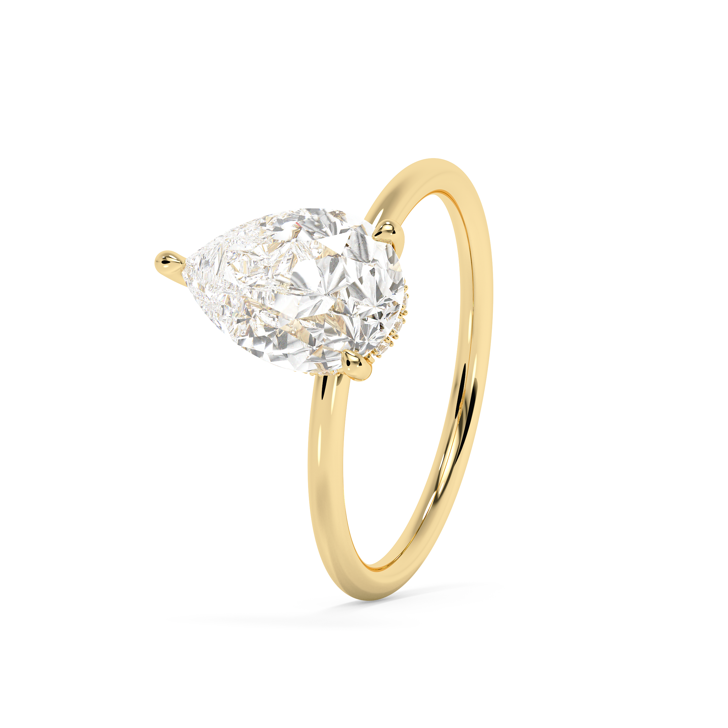 Emerald Solitaire Lab Grown Diamond Engagement Ring
