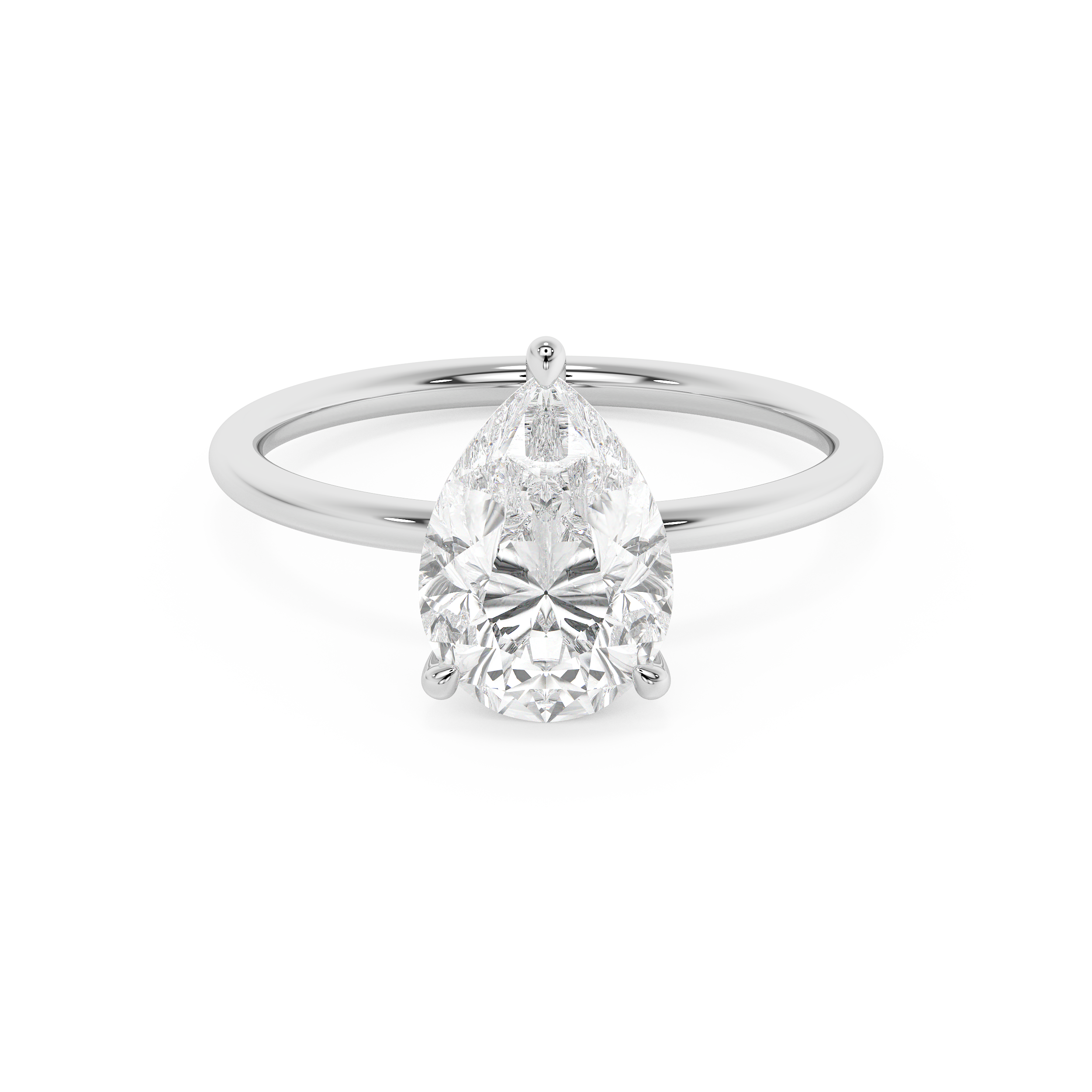Emerald Solitaire Lab Grown Diamond Engagement Ring