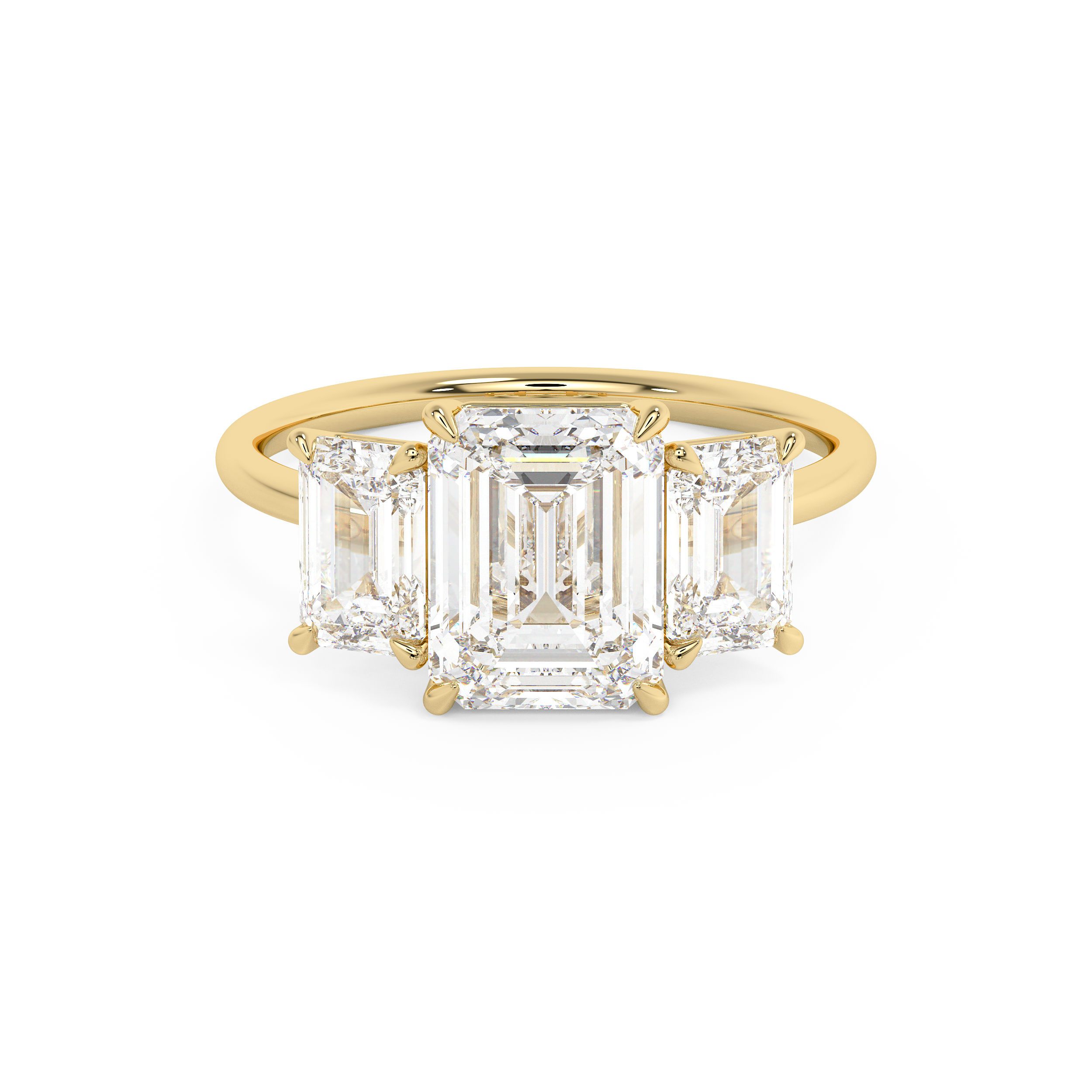 Emerald Solitaire Lab Grown Diamond Engagement Ring