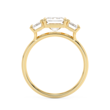 Emerald Solitaire Lab Grown Diamond Engagement Ring