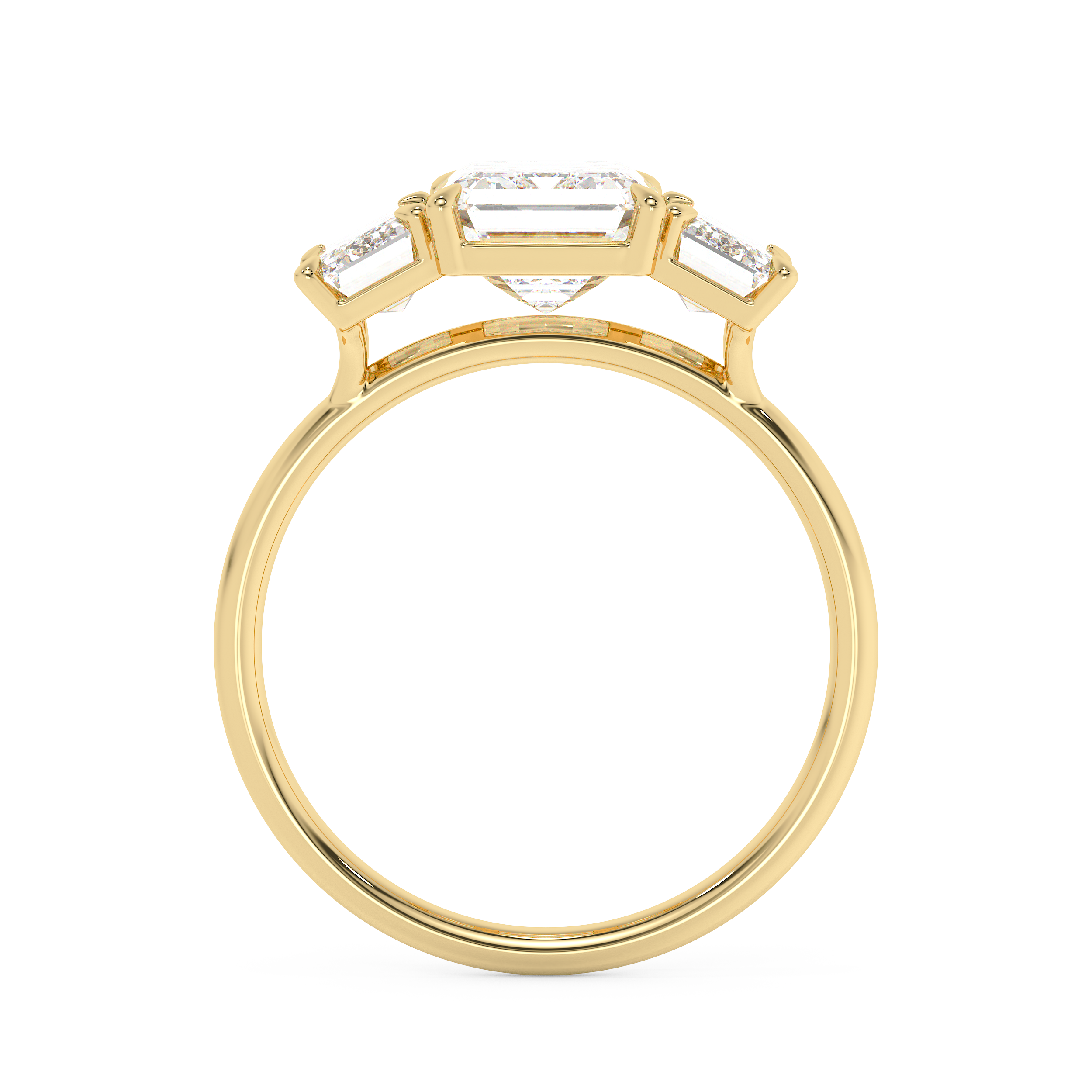 Emerald Solitaire Lab Grown Diamond Engagement Ring