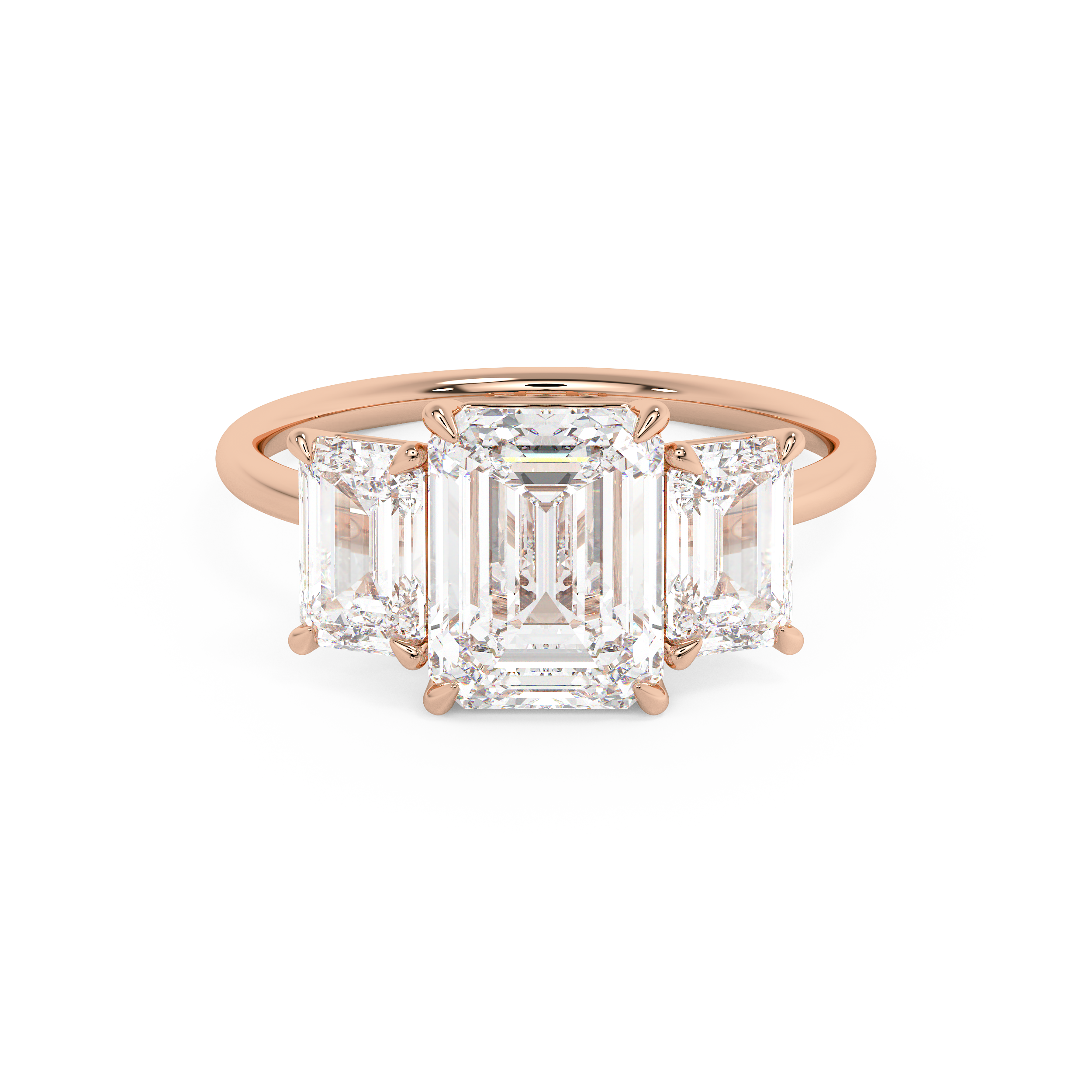 Emerald Solitaire Lab Grown Diamond Engagement Ring