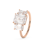 Emerald Solitaire Lab Grown Diamond Engagement Ring