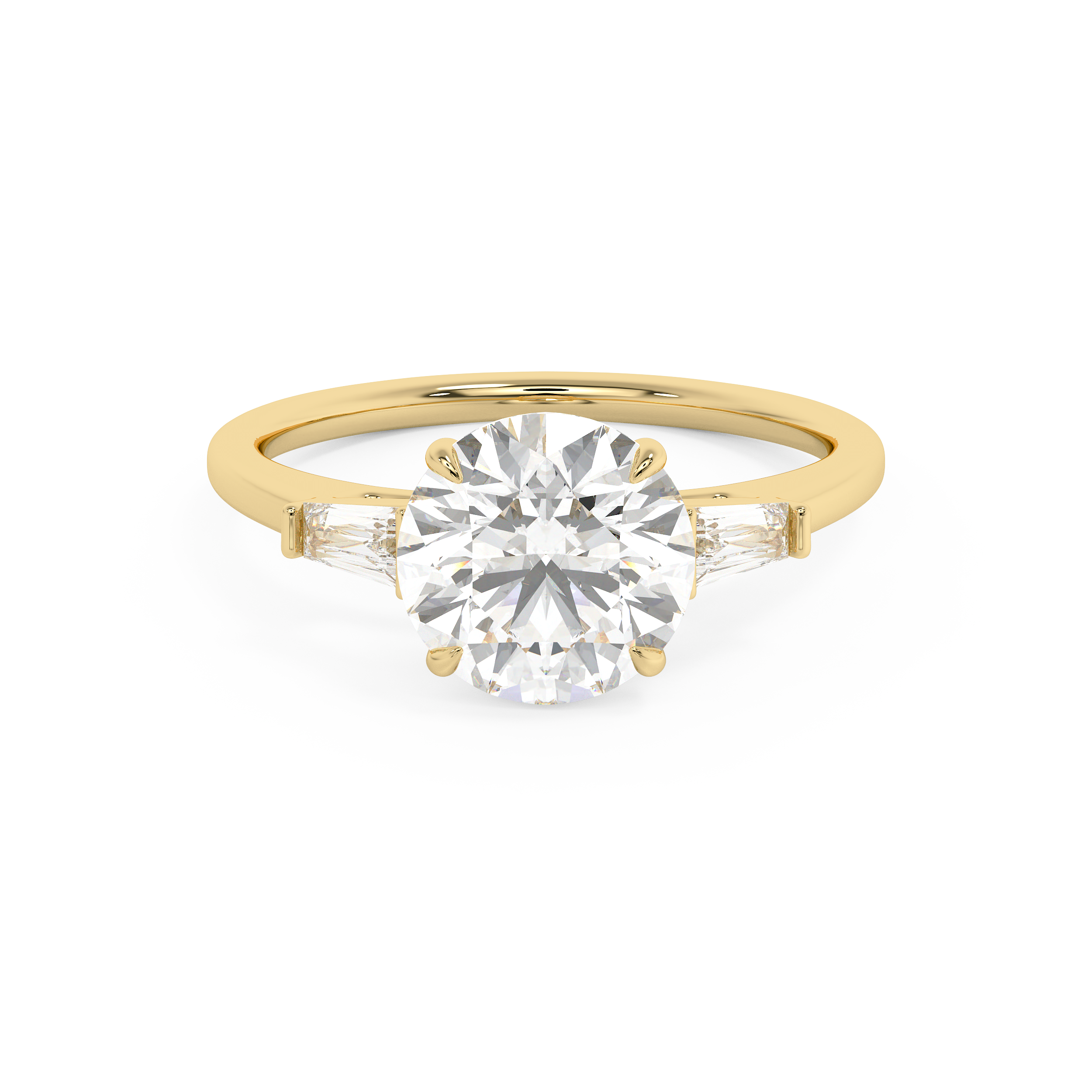 Emerald Solitaire Lab Grown Diamond Engagement Ring