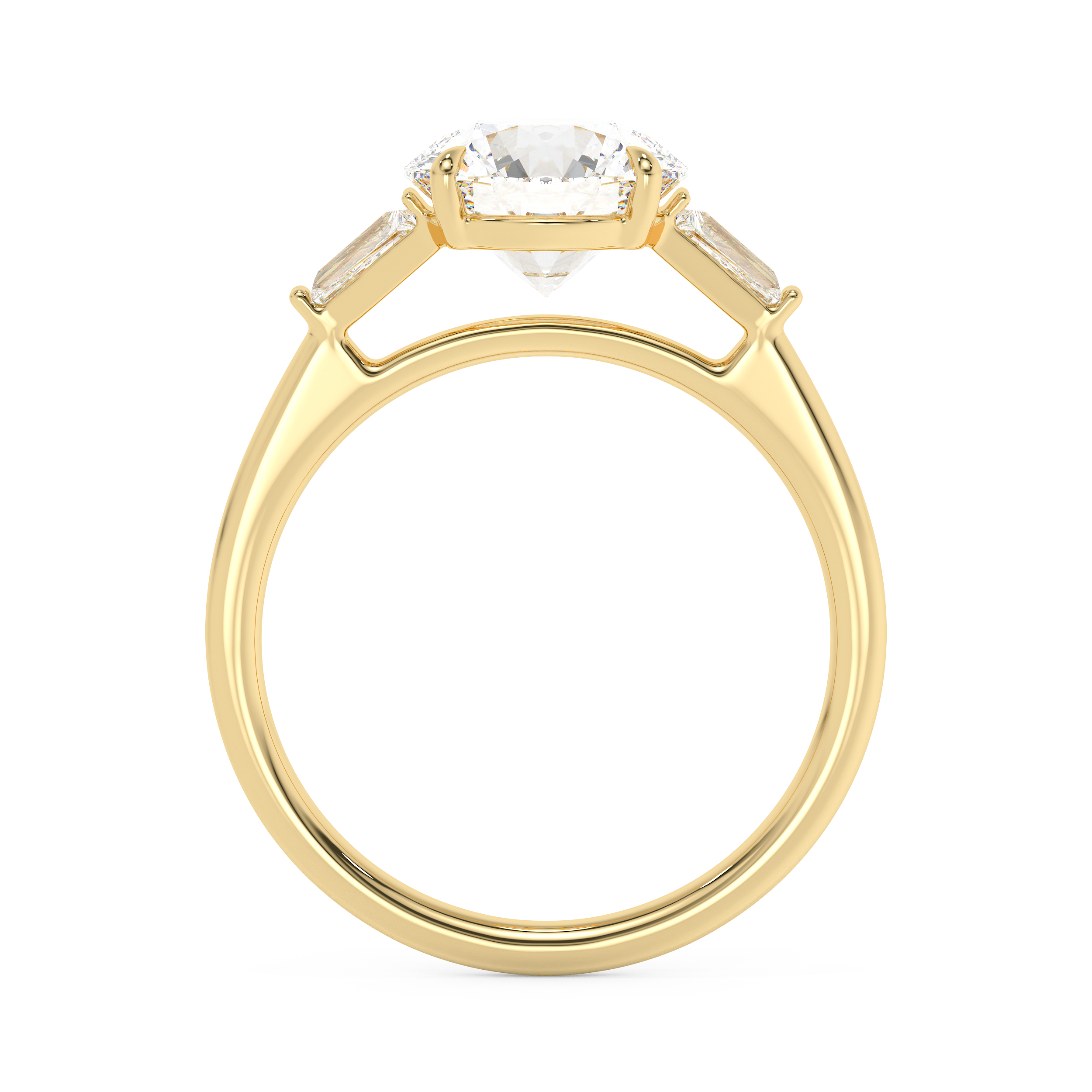 Emerald Solitaire Lab Grown Diamond Engagement Ring