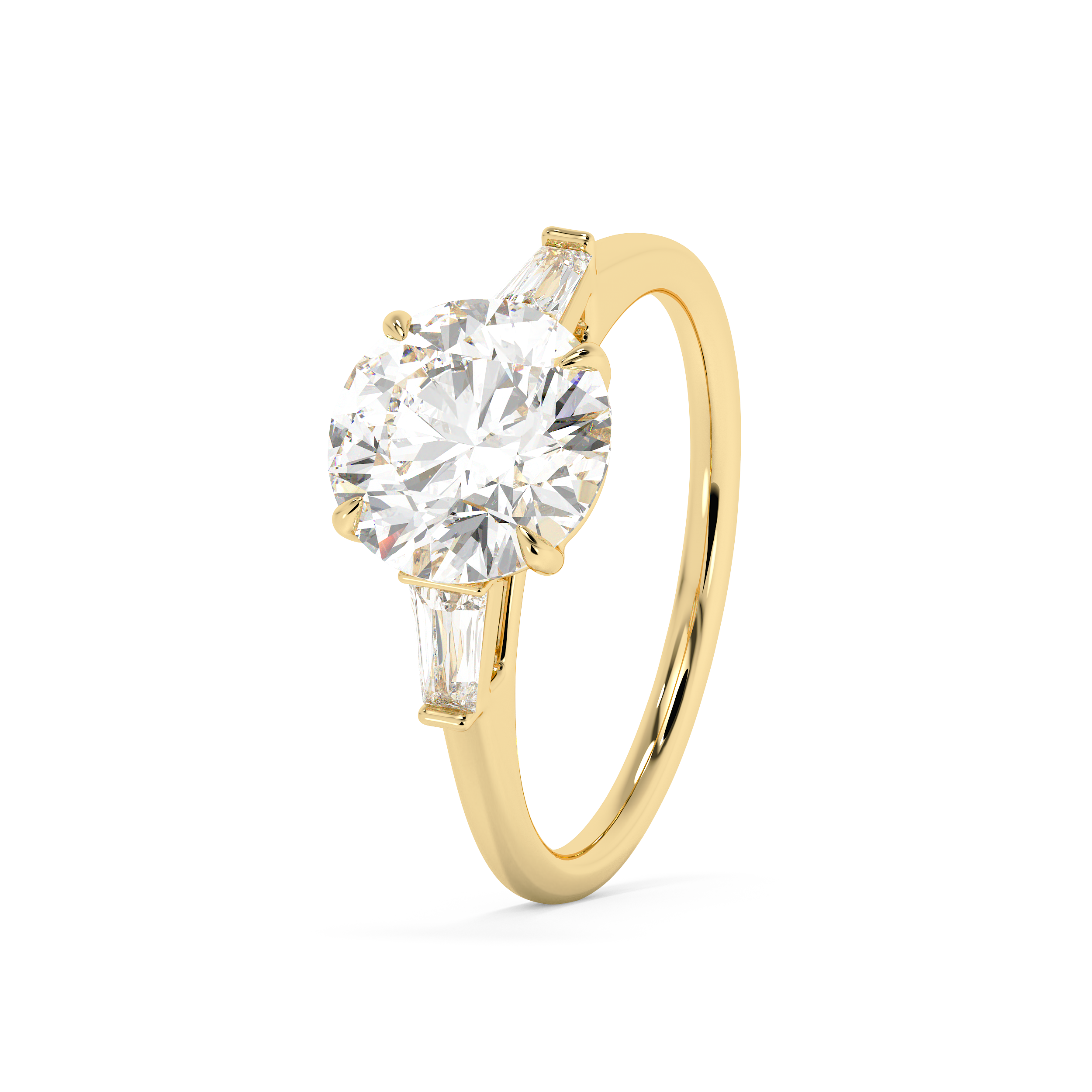 Emerald Solitaire Lab Grown Diamond Engagement Ring
