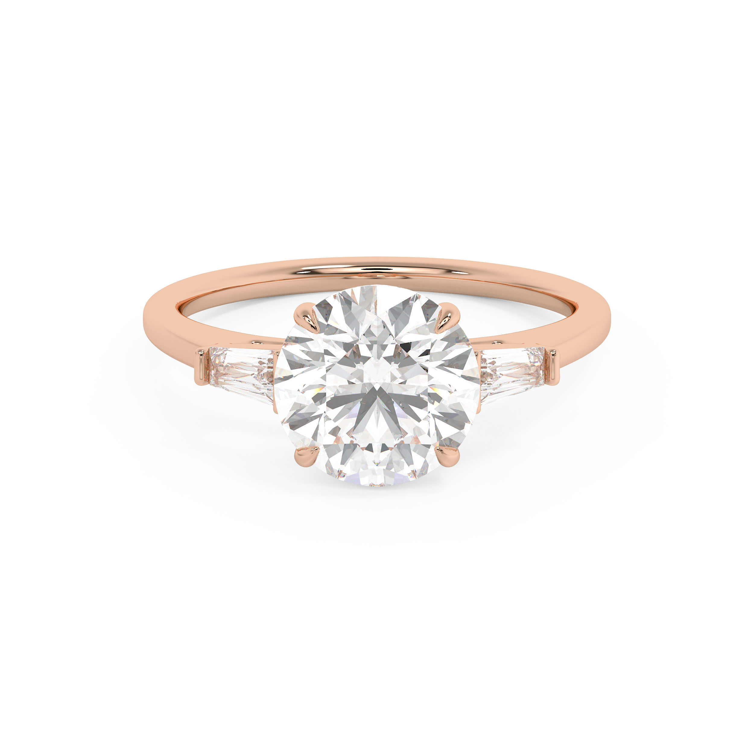 Emerald Solitaire Lab Grown Diamond Engagement Ring
