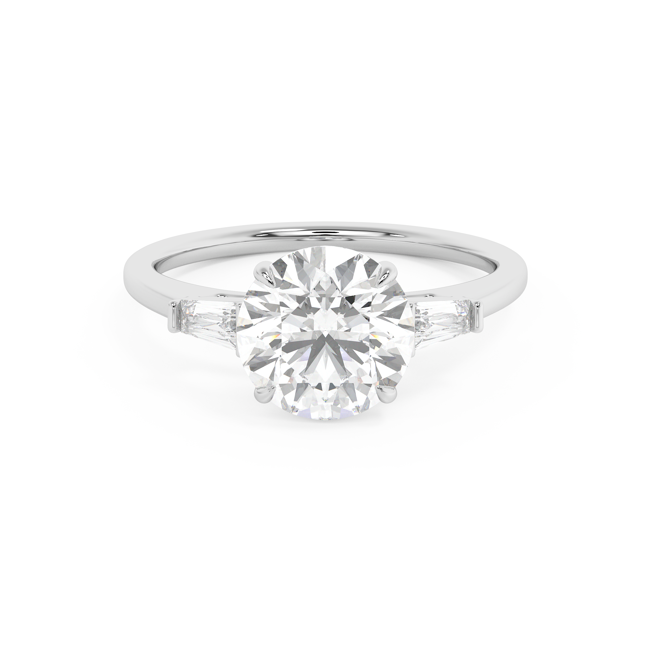 Emerald Solitaire Lab Grown Diamond Engagement Ring