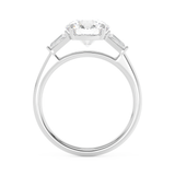 Emerald Solitaire Lab Grown Diamond Engagement Ring