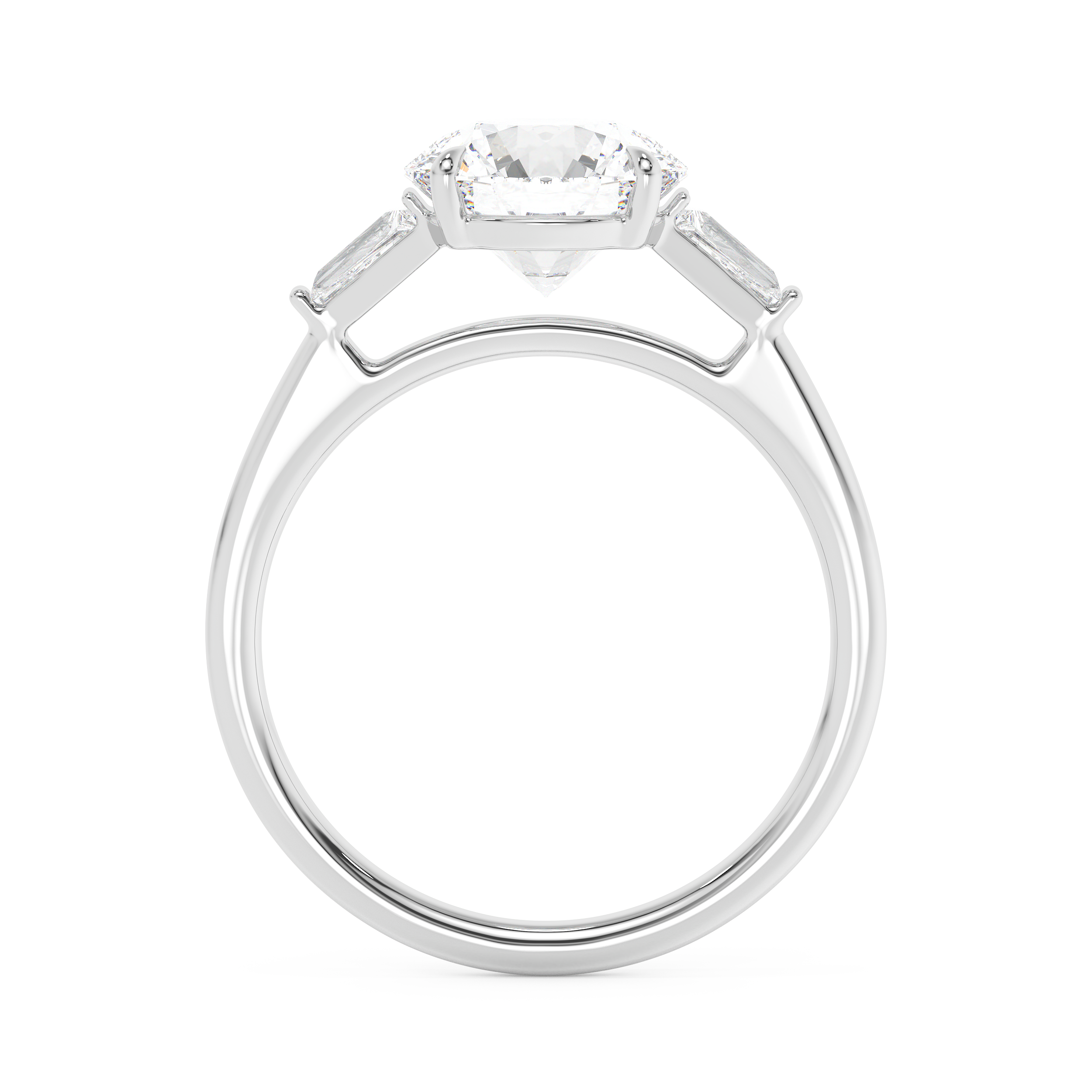 Emerald Solitaire Lab Grown Diamond Engagement Ring