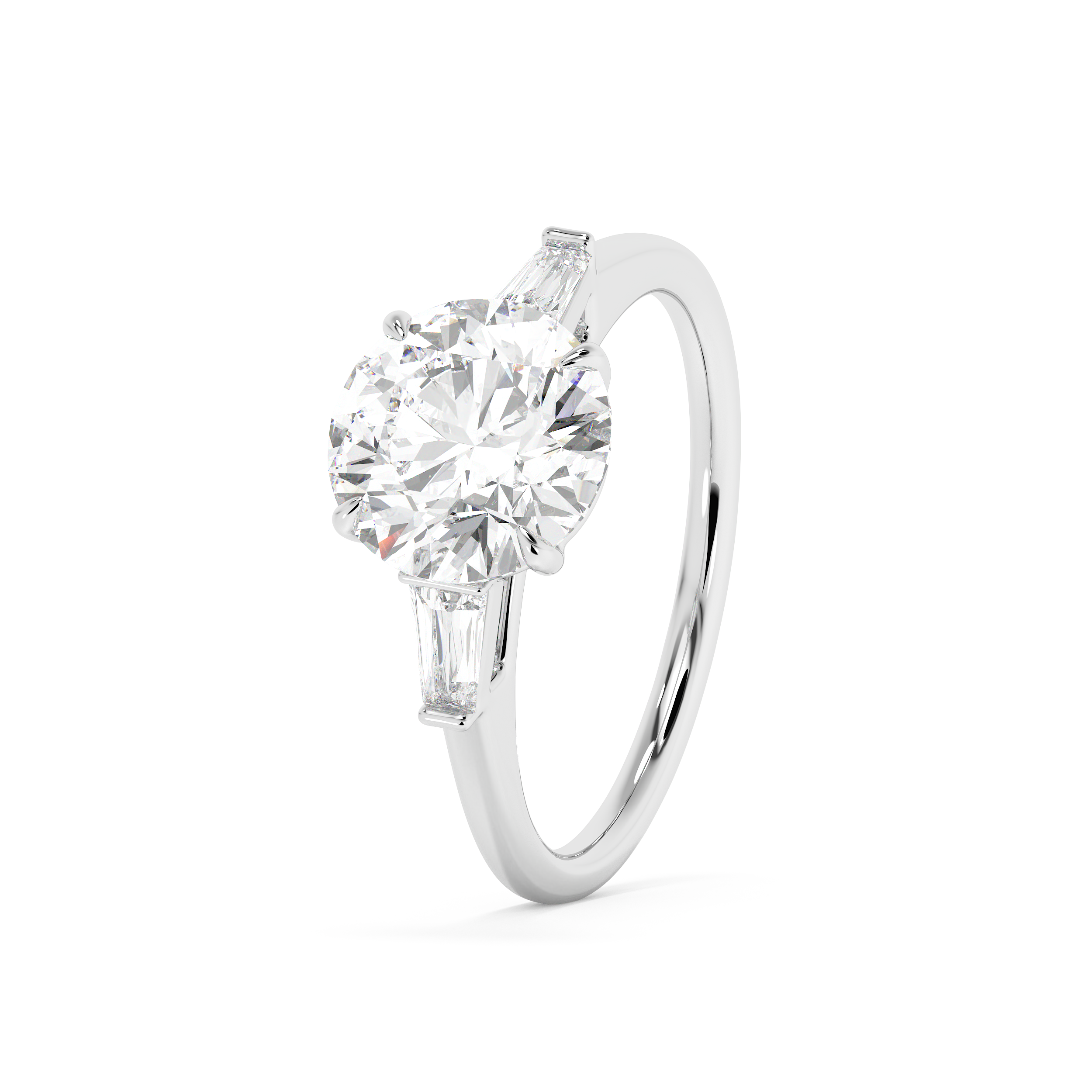 Emerald Solitaire Lab Grown Diamond Engagement Ring
