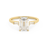 Emerald Solitaire Lab Grown Diamond Engagement Ring
