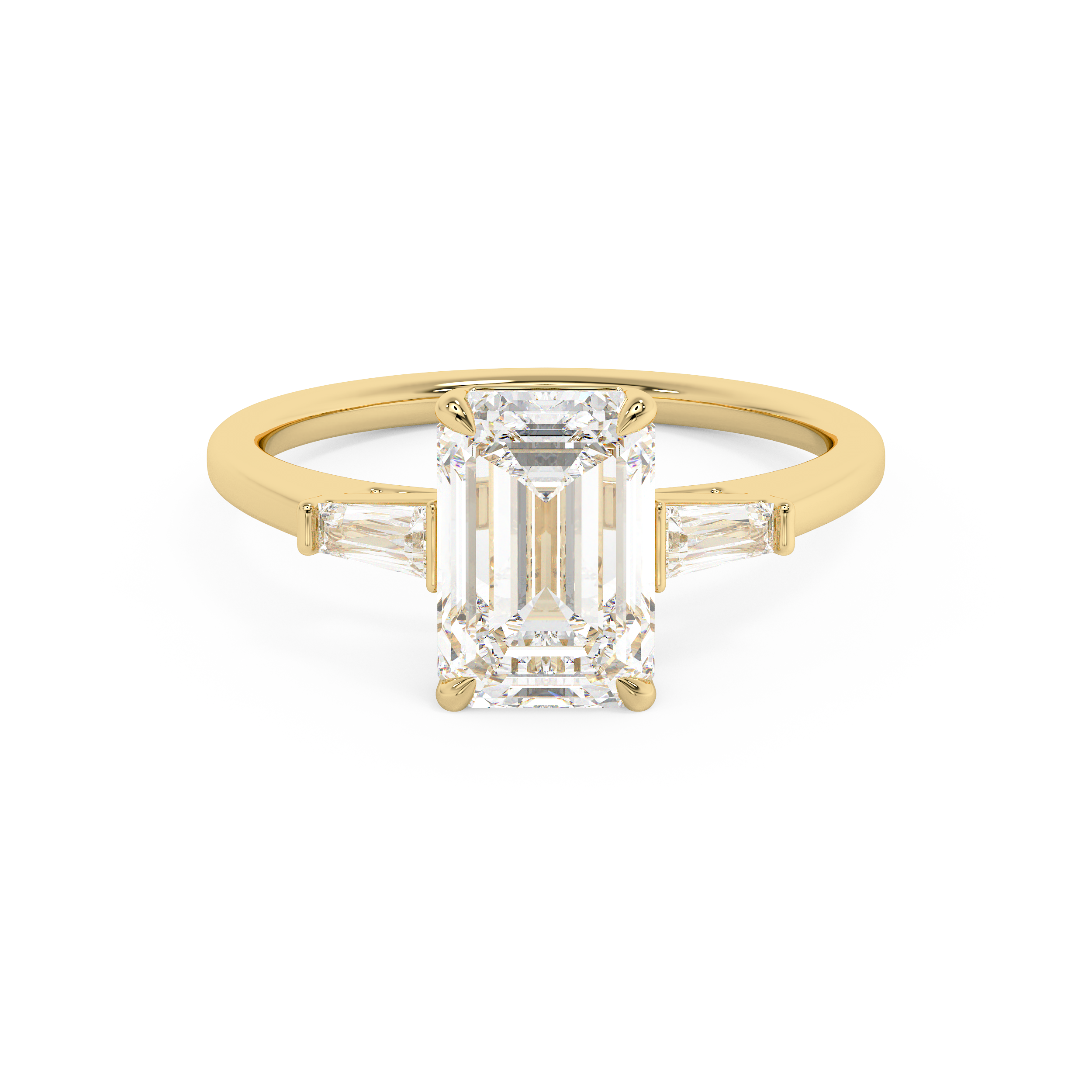 Emerald Solitaire Lab Grown Diamond Engagement Ring
