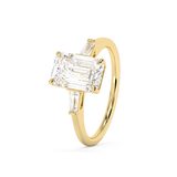 Emerald Solitaire Lab Grown Diamond Engagement Ring