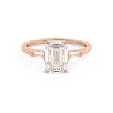 Emerald Solitaire Lab Grown Diamond Engagement Ring