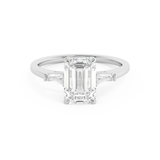 Emerald Solitaire Lab Grown Diamond Engagement Ring