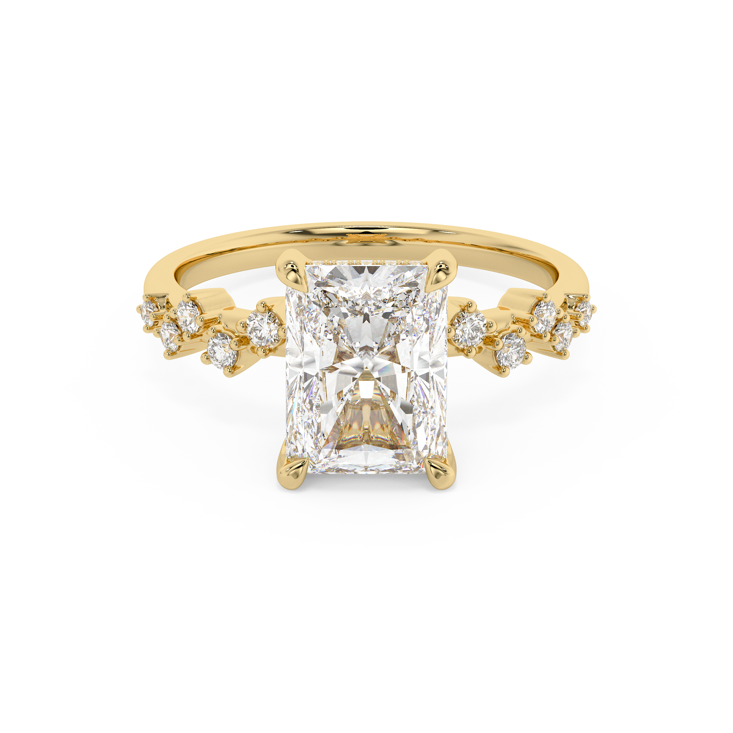 Emerald Solitaire Lab Grown Diamond Engagement Ring