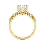 Emerald Solitaire Lab Grown Diamond Engagement Ring