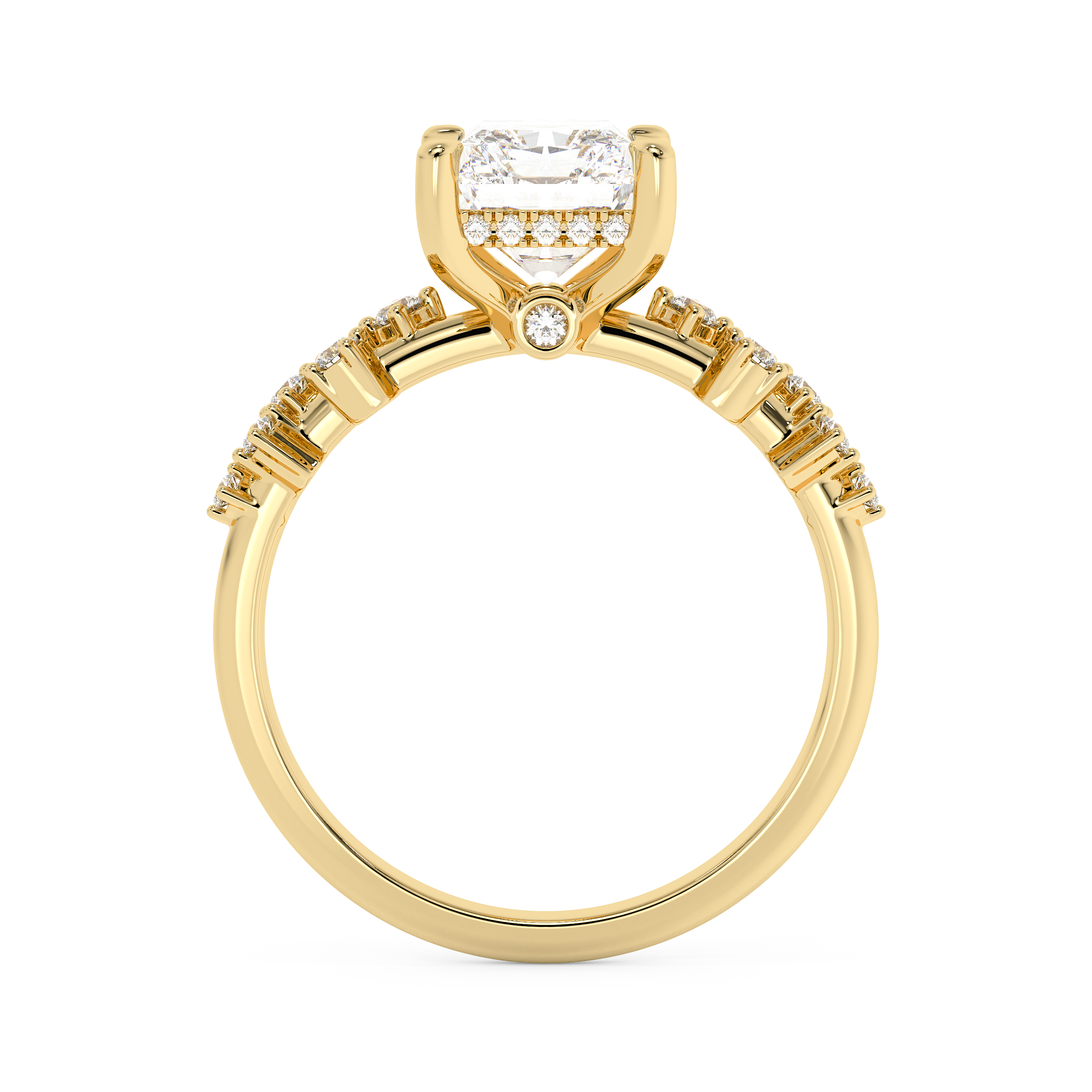 Emerald Solitaire Lab Grown Diamond Engagement Ring