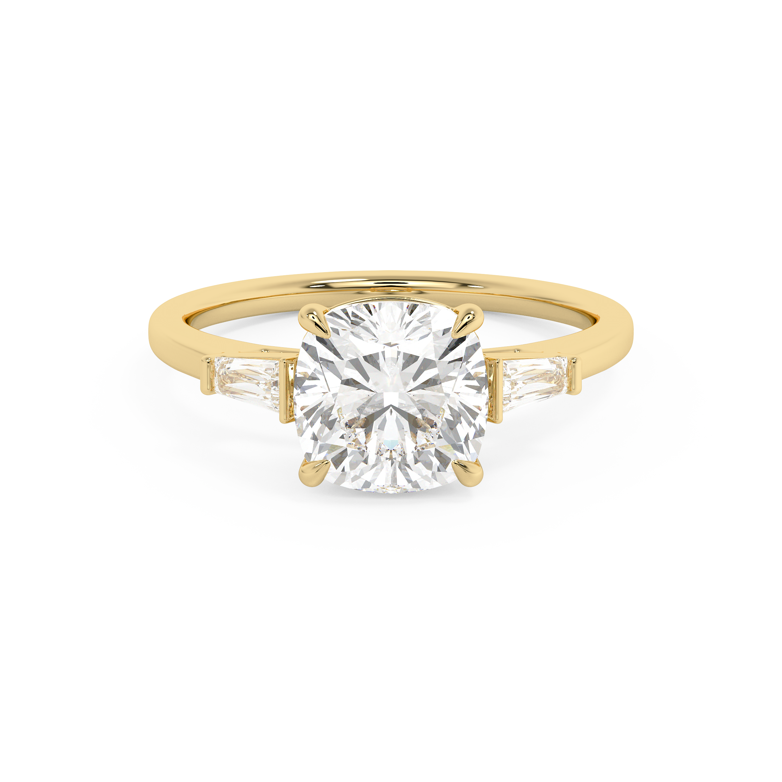 Emerald Solitaire Lab Grown Diamond Engagement Ring