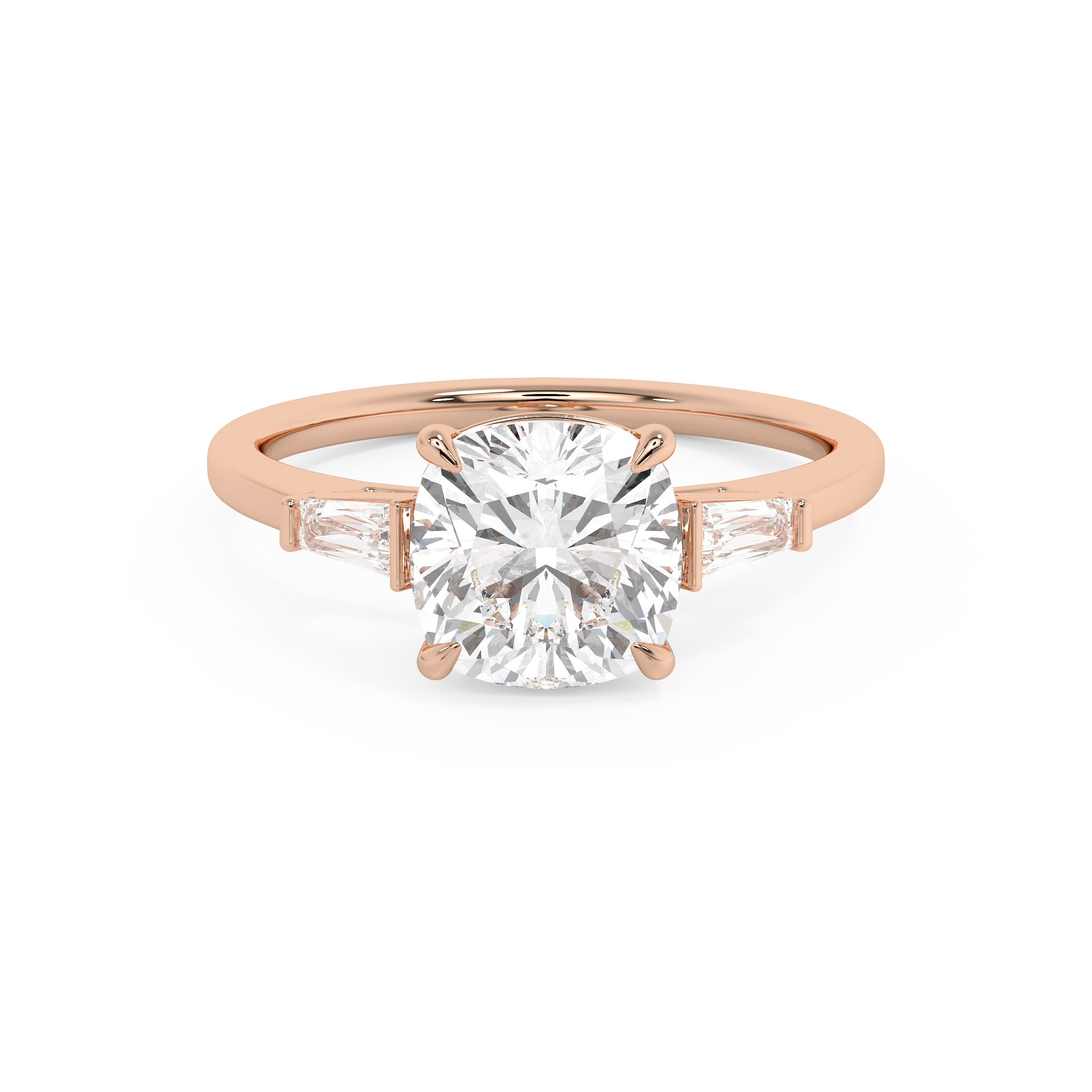 Emerald Solitaire Lab Grown Diamond Engagement Ring